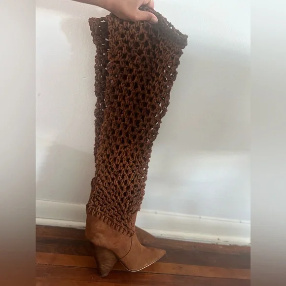 Saint Laurent Suede Twine Niki 105 Boot - Picture 12 of 14